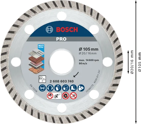 用於切割的Bosch PRO 多材料鑽石鋸片 105 毫米。.